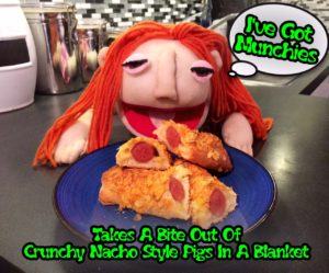 Takes A Bite Out Of Crunchy Nacho Style Pigs In A Blanket